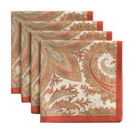 Maison d' Hermine Cloth Napkins Set of 4 100% Cotton Everyday Reusable Square Napkins Cloth Washable, Dinner, Party, Wedding, Restaurant (Kashmir Paisley, 20" x 20")