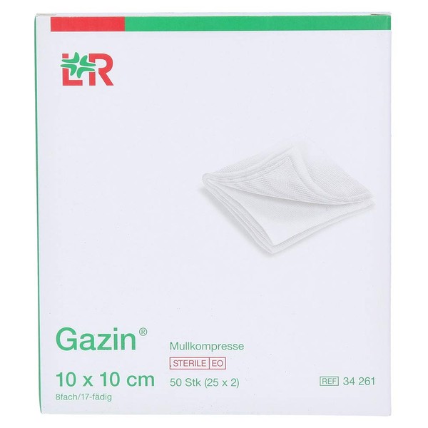 GAZIN Compresses 10 x 10 cm 8-Way Sterile Pack of 25