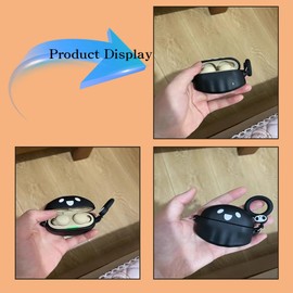 LinkBuds S Case Cover Compatible with Sony LinkBuds S WF-LS900N Cute Popular 3D Cartoon Separable Wireless Earphones Protective Cover Earphone Case (Black)