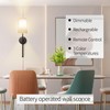 Aipsun 2 Packs Black Battery Operated Wall Sconce, Modern Rechargeable
