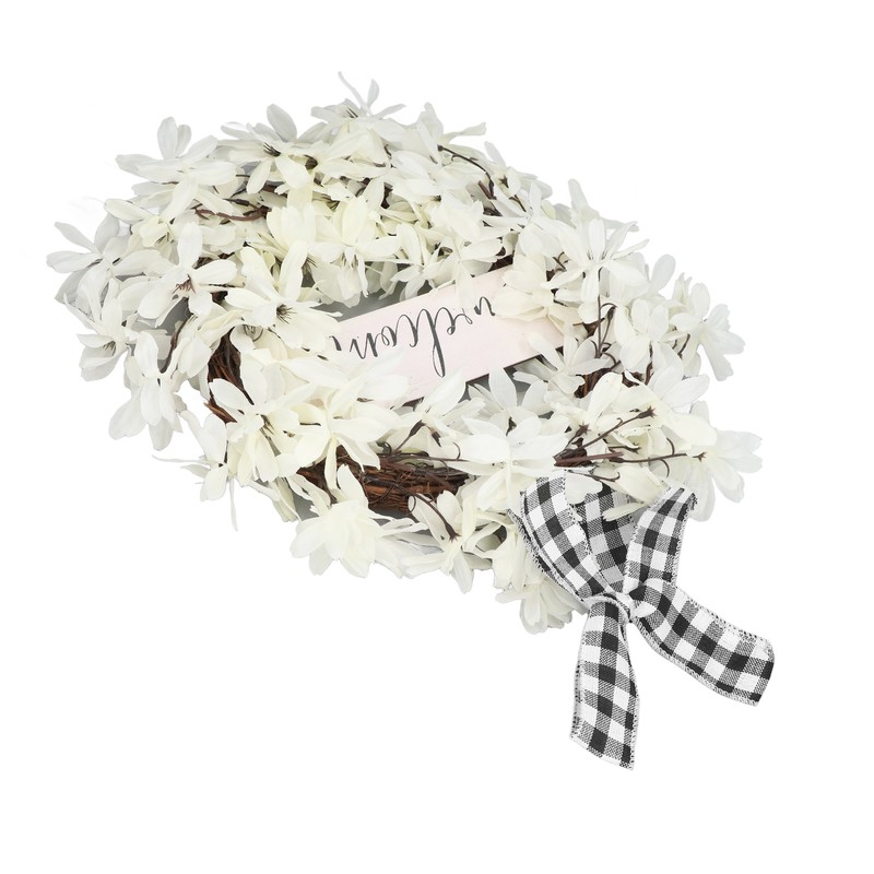 Imitation White Dogwood Wreath Simulation Vibrant Wreath Decoration for Home