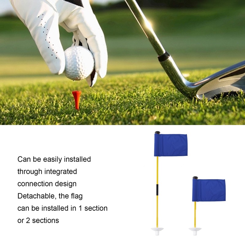 Practice Golf Hole Pole Cup Flag Stick Detachable 2 Section