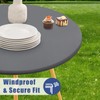 Moosfor Round Spandex Table Cloth, Elastic Fitted Waterproof Tablecloths for