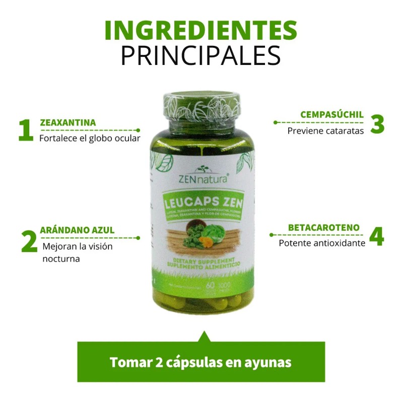 Leucaps Luteina Zeaxantina, Betacaroteno Para Vision Caps Zn Sabor Sin