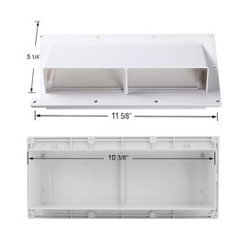1Pcs RV Exhaust Vent Cover, RV Range Hood Vent,RV Range Hood Cover,Sidewall Vent w/locking Flap Stove Bathroom Vent Cover Outside Damper for Motorhome Trailer Camper and 10 Pcs Screws (White)
