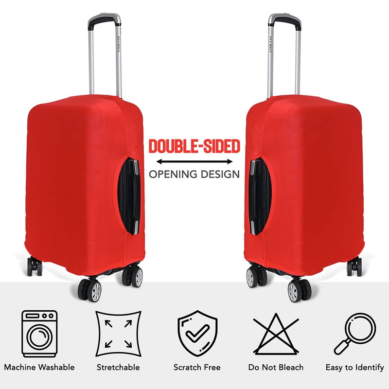 STROMGUARD Suitcase Cover, TSA Approved, Durable, Washable, Universal Size, Red