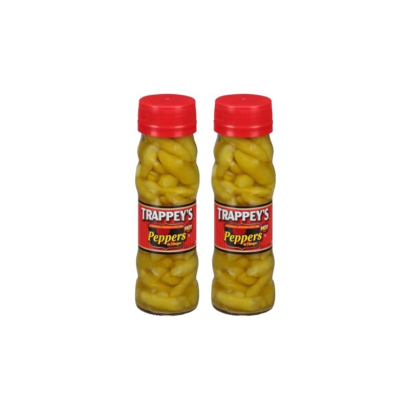 Trappeys Peppers in Vinegar, Hot, 4.5 oz (2 Pack)