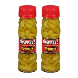 Trappeys Peppers in Vinegar, Hot, 4.5 oz (2 Pack)