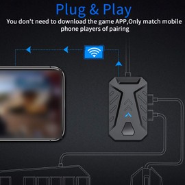 Vbestlife Adaptador Convertidor de Teclado Y Ratón para Juegos, Convertidor de Teclado Y Ratón Bluetooth, Convertidor de Controlador de Gamepad Móvil, Adaptador de Juego USB2.0, para Android(Negro)