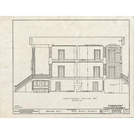Historic Pictoric : Blueprint HABS GA,20-SAMA,1- (Sheet 9 of 12) - Orange Hall, Saint Marys, Camden County, GA 14in x 11in