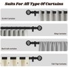 Curtain Rods for Windows 28-48 Inch(2.3-4Ft), Matte Black Small Decorative