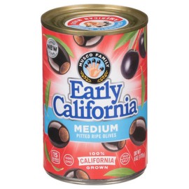 Early California Reduced-Sodium Ripe Pitted Medium Black Olives, (12) 6-Ounce Cans
