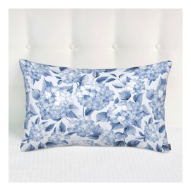 Siwehtu Blue Hydrangea Floral Leaves Pillow Protector, Decor Throw Pillows for Bedroom Pillowcases Cushion Cover for Sofa Couch Home Kitchen 20x30 Inches