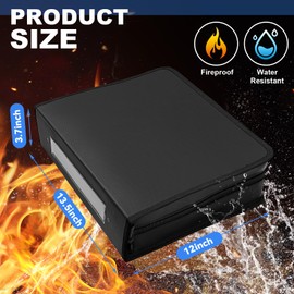 Henoyso 2 Pcs Fireproof 3 Ring Binder with Zipper, 3 Inch D Rings Hold up 650 Sheets of 8.5 x 11 Document Organizer Business Portfolio with Zipper with Built in Net and Pen Holder