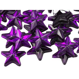Allstarco Star Rhinestone Embelishments 25mm Flat Back Acrylic Plastic Gems for Jewelry, Crafts, Costumes, Invitations, Cosplay - 15 Pieces (Purple Amethyst H105)