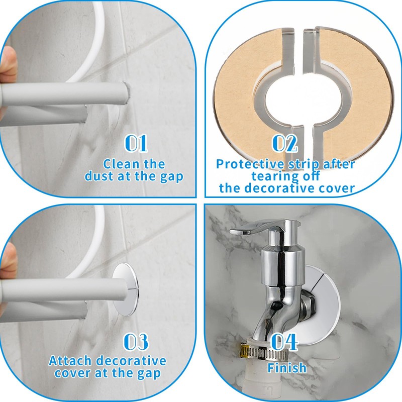 3 Pcs Escutcheon Plate Plumbing Cover Plates Wall Split Flange