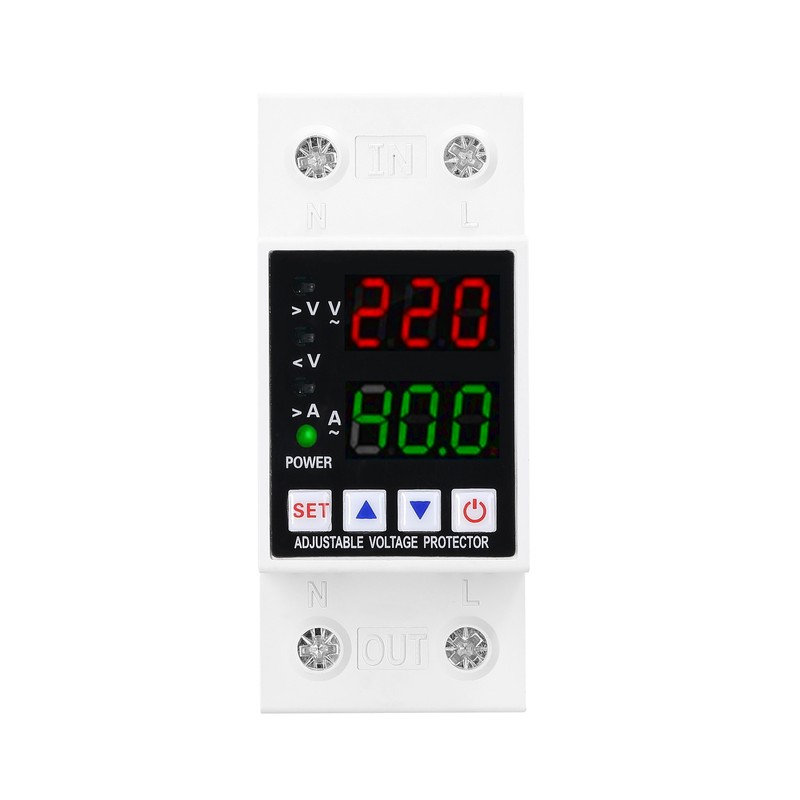 Dual Display Adjustable Voltage Protector Intelligent Over-voltage Under-voltage Over-current Protect