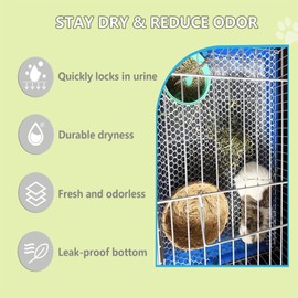 PeSandy Rabbit Pee Pads, Pet Toilet/Potty Training Pads, 120PCS All Absorb & Odor Control Disposable Cage Liners with Quick-Dry Surface for Guinea Pigs Puppy Chinchillas Hamsters Ferrets Hedgehog Cat