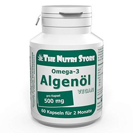 Omega-3 Algae Oil 500 mg Vegan Capsules Pack of 60 for 2 Months
