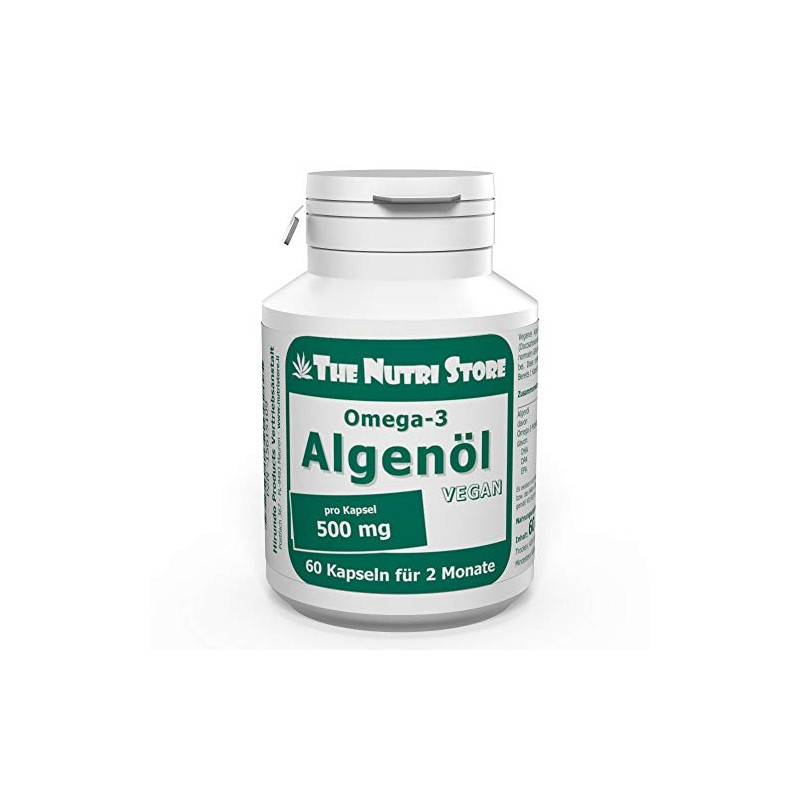 Omega-3 Algae Oil 500 mg Vegan Capsules Pack of 60