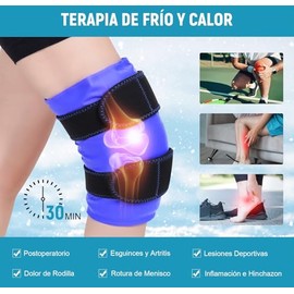 Bolsa de Hielo en Gel para Rodilla,Compresas de Gel Frio,Correas Ajustables