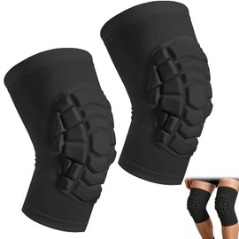 Hpbaggy Wrestling Knee Pads for Kids Youth Adult, Mountain Biking, Dance, Knee Protector for Basketball, Figure Skating, Street Dance, Pilates Training, for Men and Women, Black, M