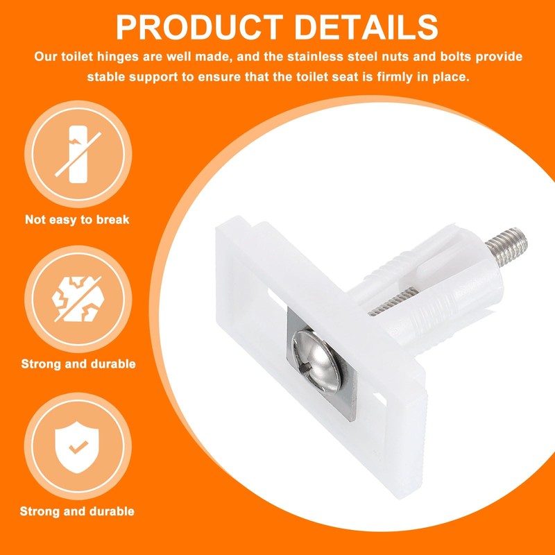 sourcing map 2Pcs Toilet Seat Cover Hinge, 45mm Blind Hole