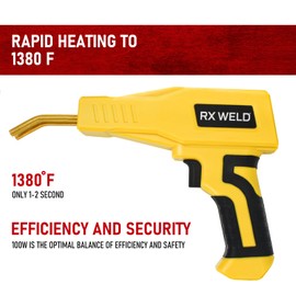 RX WELD Plastic Welder, 2 in 1 Plastic Welding Kit, 1000pcs Hot Stapler Plastic Repair Kit For Car Bumper Cracks, Kayaks, Plastic Toys Yellow