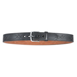 BIANCHI B12 Fancy Stitched Belt, 1.5" Width, Finish, Chrome Buckle, Size 42, Black