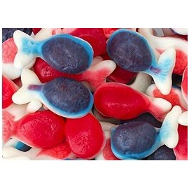 Jelly Filled Gummi Gummy Whales Candy 2.2 Pound Bag (Bulk)