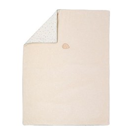 Nattou Cuddly blanket made of cotton and velour, hedgehog Zoë, 75 x 100 cm, Mila, Zoë and Lana, beige