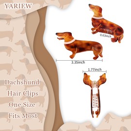 YARIEW Dachshund Gifts for Women Small Hair Clips Dachshund Hair Clip for Thin Hair Non-Slip Acetate Hair Clips Dog Hair Accessories Stocking Stuffers for Christmas 2 Pcs