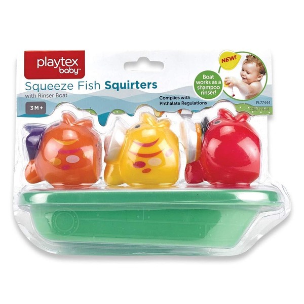 Playtex Squeeze Fish Squirters with Rinser Boat, Multi, One Size