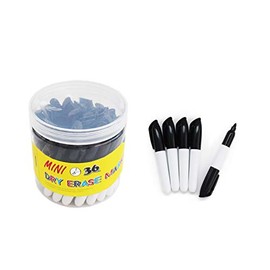 SKKSTATIONERY 36 Pcs Mini Dry Erase Markers, Whiteboard Markers, Marker Pens 3.5'', Black.
