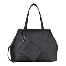 Erica Tote (Black) | Dual Top Handle Tote Bag for Women | Vegan Leather Top-Handle Shoulder Bag