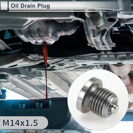RATCHROLL 1set Universal Oil Drain Plug Anti Leakage 0.71" Height Oil Pan Drain Bolt Screw Thread Repair with Gasket Magnetic Silver Tone Steel Aluminum M14x1.5