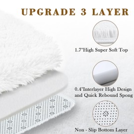 Area Rugs 9x12 Living Room, White Large Area Rug Shag Shaggy Carpet Soft Plush Furry Bedside Rug, Machine Washable Area Rugs for Bedroom Kids Girls Boys Home Decor Anti Slip(9 x 12, White)