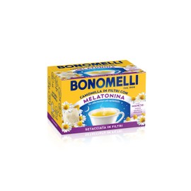 Bonomelli Camomilla Setacciata con Melatonina e Magnesio 14 Bustine, Contro Stanchezza e Affaticamento, Infuso Rilassante (35g)