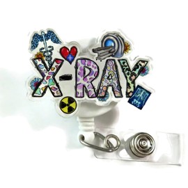 X-Ray Tech Badge Reel, Radiology Tech ID Badge Holder, XRay Technician Retractable ID Badge Clip, Radiographer Badge Reel, Radiologist Badge Reel, Radiology Assistant Badge, MRI Tech Gift
