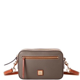 Dooney & Bourke Women's Camera Zip Crossbody in Pebble Grain Leather, Small Handbag with Adjustable Shoulder Strap, Elephant, Elephant, One Size