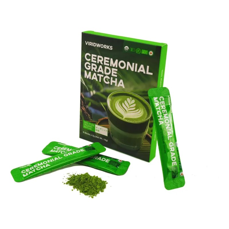 Palitos De Polvo Matcha Orgánico Grado Ceremonial
