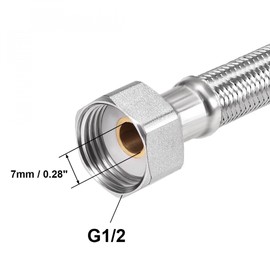 sourcing map Faucet Supply Line Connector 1/2 BSP Female x 1/2 BSP Male 8 Inch Length 304 Stainless Steel Hose
