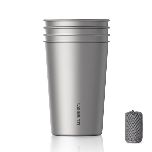 ZING TTI Titanium Pint Cup 300ml/10oz, Stackable Premium Metal Drinking
