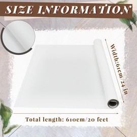 Kinlop Double Primed Cotton Canvas White Canvas Roll for Oil and Acrylic Paint (20 Feet x 24 Inch)