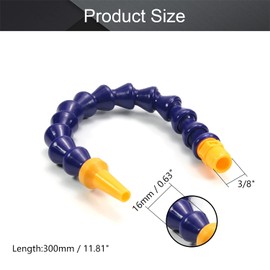 Utoolmart Flexible Coolant Pipe, G3/8 Thread Round Nozzle Coolant Pipe Hose, 12" Length Adjustable Flexible Cooling Tube, for Lathe Hydraulic Machinery and Water Cooling System, 5 Pcs