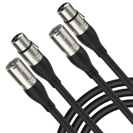 NUOSIYA XLR Cable 3 m 2 Pack Microphone Cable, 3-Pin XLR Male to Female Microphone Cable for Microphone, Amplifier, Mixer, Speaker