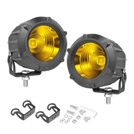 AKD Part 3.5 Inch Amber Round LED Fog Lights 50W Spot Flood Combo Offroad Driving Lights Round Amber LED Pod Ditch Light 2pcs for Trucks Pickup Motorcycle SUV UTV ATV Ram Toyota Bronco