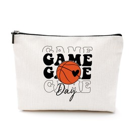 Team Gifts Basketball Gifts Basketball Stuff Cosmetic Bags for Women Makeup Bag, Christmas Birthday Friendship Gifts for Sport Lovers Coach Team Teammate Teacher Travel Toiletry Bag Skin Care Bag