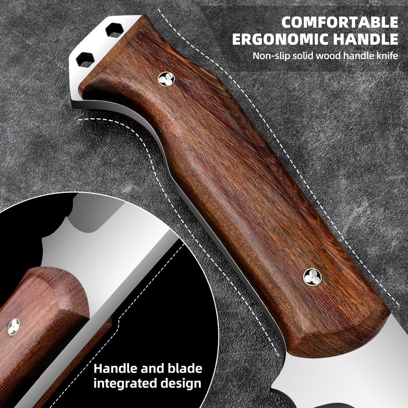 VARLEA Meat Cleaver Heavy Duty Butcher Full Tang Knife with