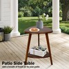 FANTERSI Wood Side Table, Small End Table with Storage Shelf,